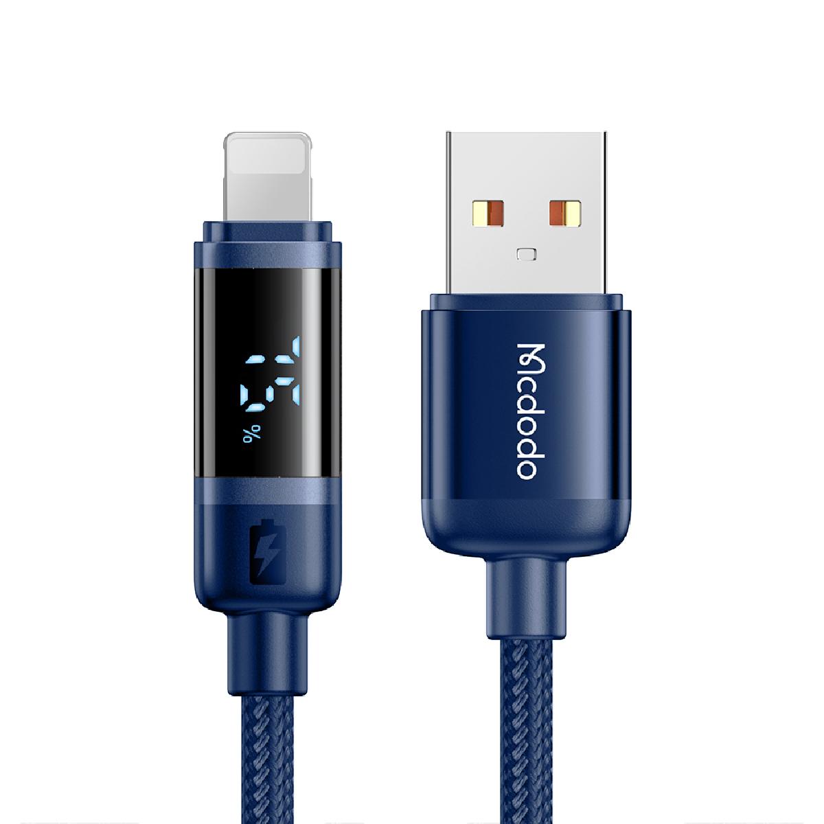 Mcdodo CA-5001 Digital Display USB-A to Lightning Data Cable 1.2m 
 blue Mcdodo CA-5001 Digital Display USB-A to Lightning Data Cable 1.2m 
 blue