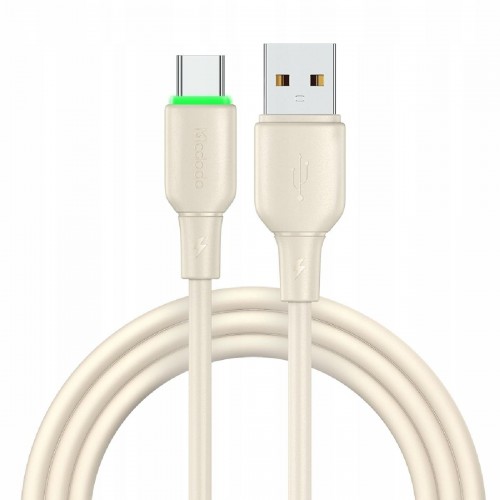 Mcdodo CA-4750 USB-A to Type-C 6A Data Cable with LED Light 1.2m beige