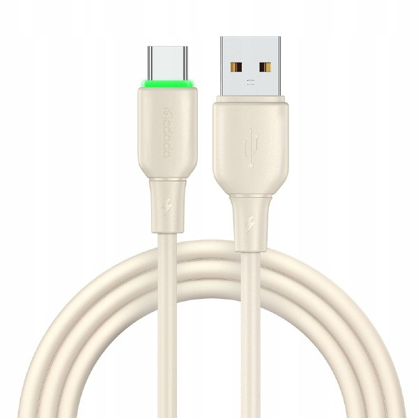 Mcdodo CA-4750 USB-A to Type-C 6A Data Cable with LED Light 1.2m beige Mcdodo CA-4750 USB-A to Type-C 6A Data Cable with LED Light 1.2m beige