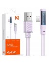 Mcdodo CA-3421 USB-A to Type-C 6A 90 Degree Transparent Data Cable with LED 1.2m black