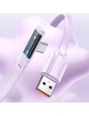 Mcdodo CA-3421 USB-A to Type-C 6A 90 Degree Transparent Data Cable with LED 1.2m black