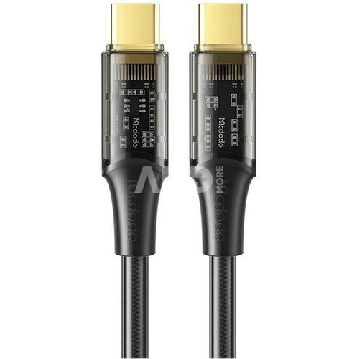 Mcdodo CA-2110 Type-C to Type-C 100 watt Transparent Data Cable  1.2m black