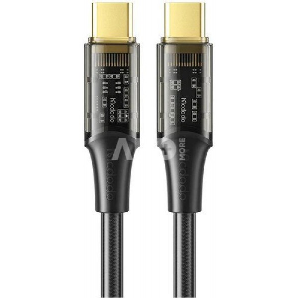 Mcdodo CA-2110 Type-C to Type-C 100 watt Transparent Data Cable  1.2m black Mcdodo CA-2110 Type-C to Type-C 100 watt Transparent Data Cable  1.2m black