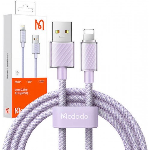 Mcdodo CA-3642 USB-A to Lightning Transparent Data Cable  1.2m purple