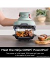 Ninja FN101EUSG Crispi 4-in-1 Portable Glass Air Fryer Cooking System 1500 watt  3.8lt sage green