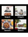 Ninja FN101EUST Crispi 4-in-1 Portable Glass Air Fryer Cooking System 1500 watt  3.8lt stone