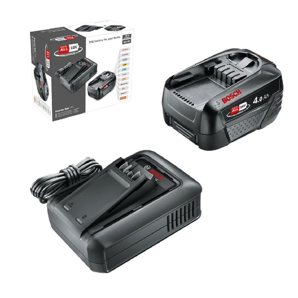 Bosch Starter-Set  Alliance 1 Μπαταρίας 18V 4.0 Ah & Φορτιστή Power for All (1600A031T6)