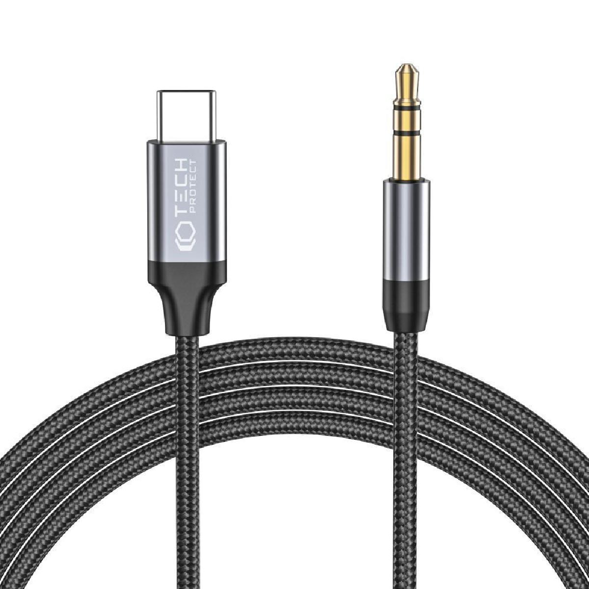 Tech-Protect UltraBoost Type-C to AUX mini jack 3.5mm cable 1m Black