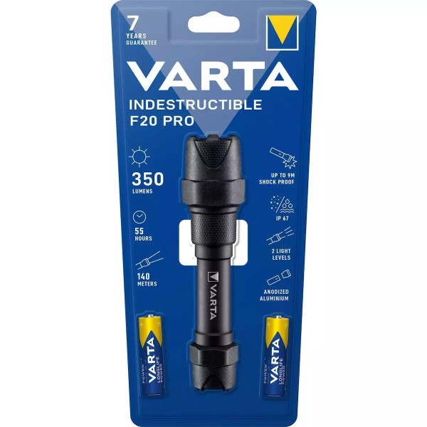 Varta Indestructible Light F20 Pro Φακός LED 350lm (18711101421)