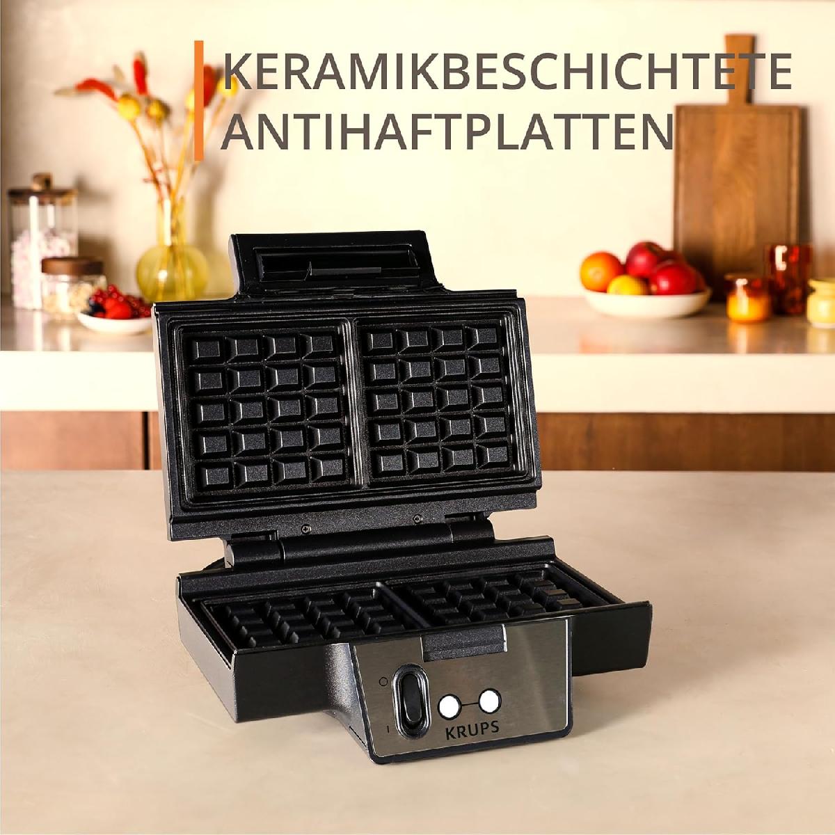 Krups FDK261 Iconic waffle maker 850 watt Black/Stainless Steel