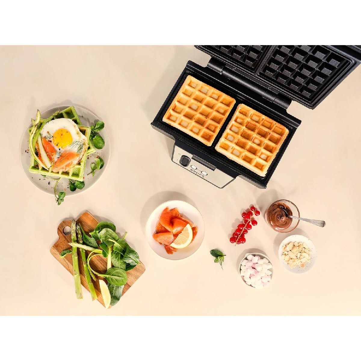 Krups FDK261 Iconic waffle maker 850 watt Black/Stainless Steel