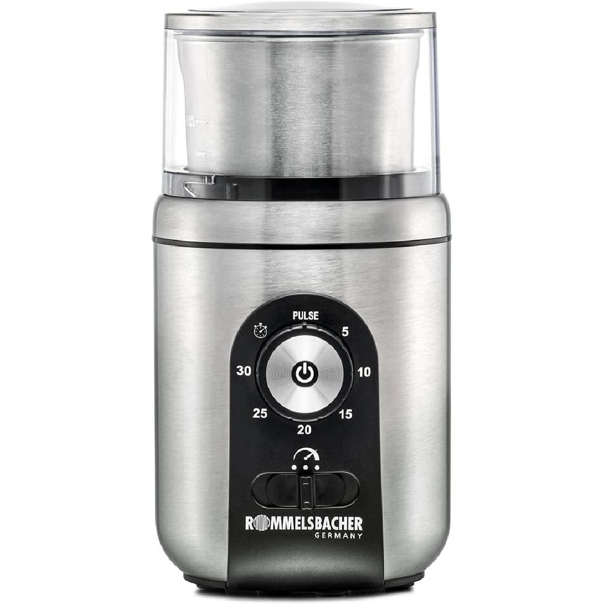 Rommelsbacher EGK 250 Spice Coffee Grinder 200 watt 70gr with timer & speed control stainless steel silver