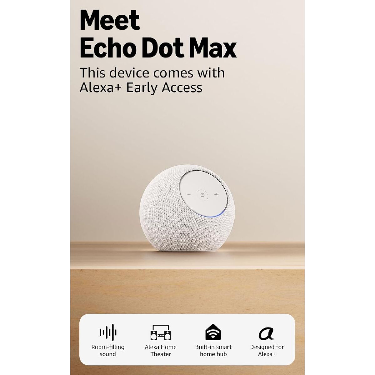 Amazon Echo Dot Max (2025) Alexa speaker Glacier White (B0DKLVWZPF)