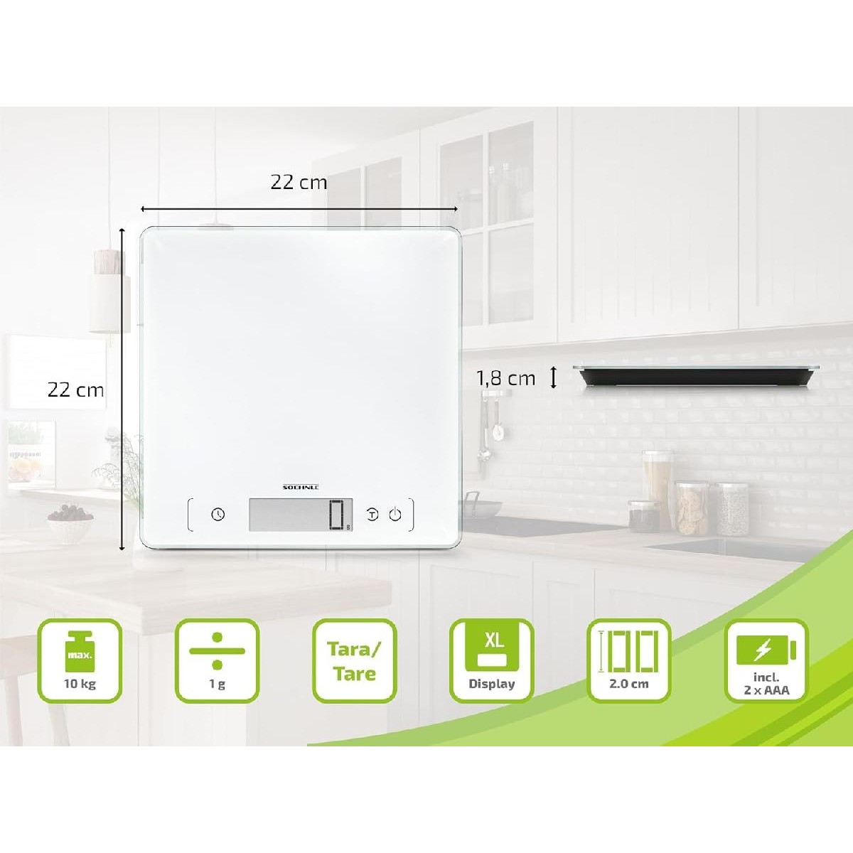 Soehnle Page Comfort 400 Ψηφιακή Ζυγαριά Κουζίνας 10kg white (61505)