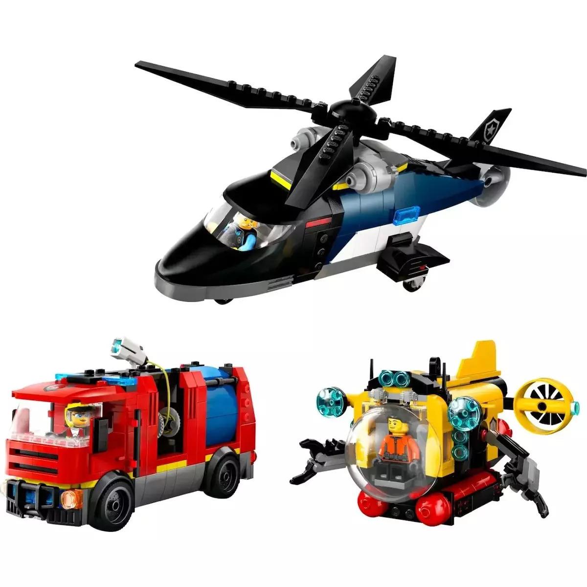 LEGO® City Helicopter, Fire Truck & Submarine Remix (60462)