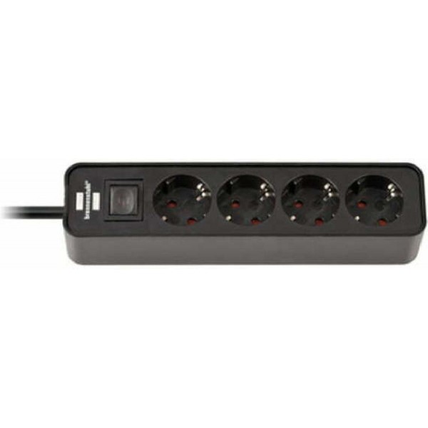 Brennenstuhl Ecolor 4 θέσεων καλώδιο 1,5m  με διακόπτη black (1153240000)