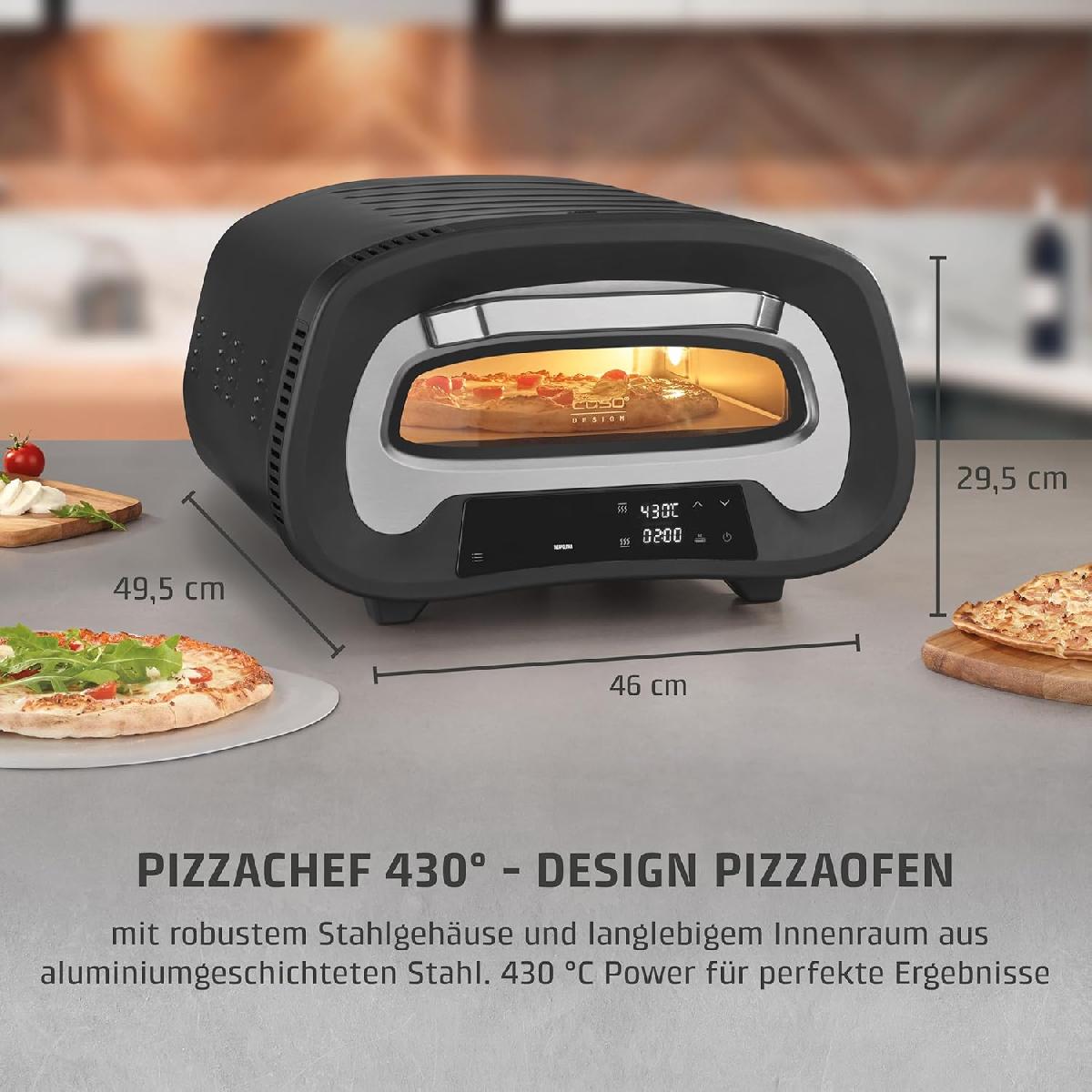 Caso PizzaChef 430° Φούρνος Πίτσας Χωρητικότητας 32cm black silver (2984)