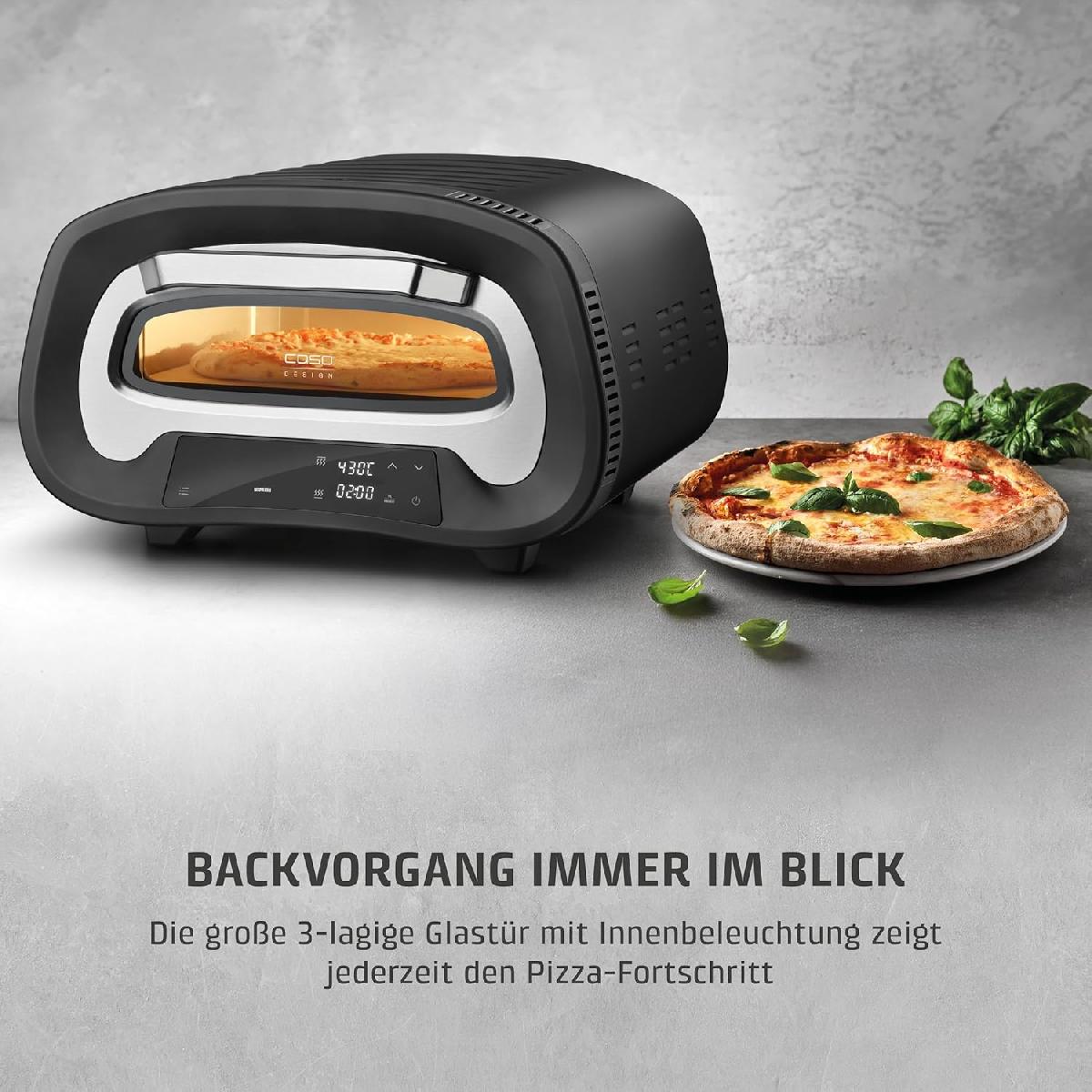 Caso PizzaChef 430° Φούρνος Πίτσας Χωρητικότητας 32cm black silver (2984)