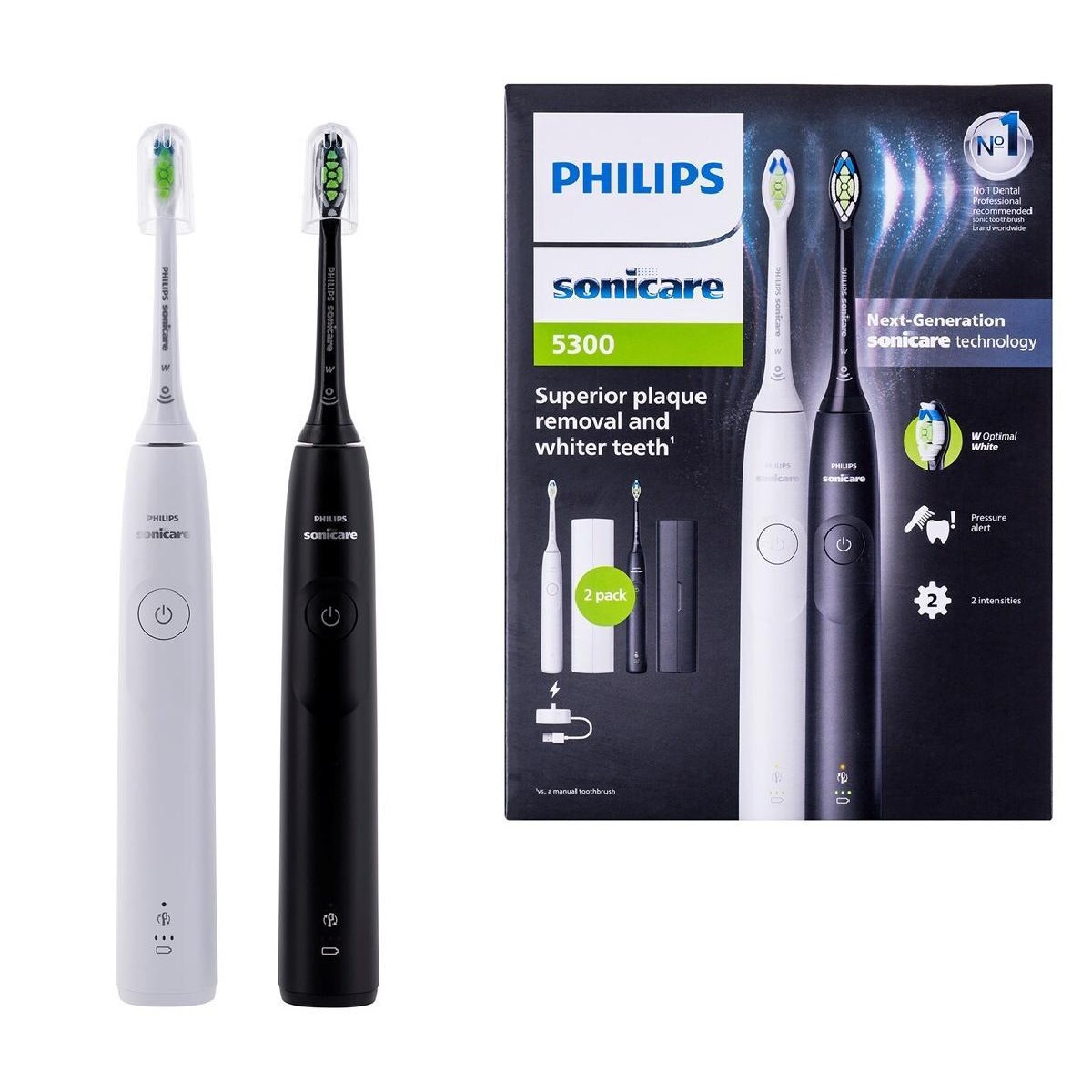 Philips HX7109/01 Sonicare 5300 Ηλεκτρική Οδοντόβουρτσα duopack black & white