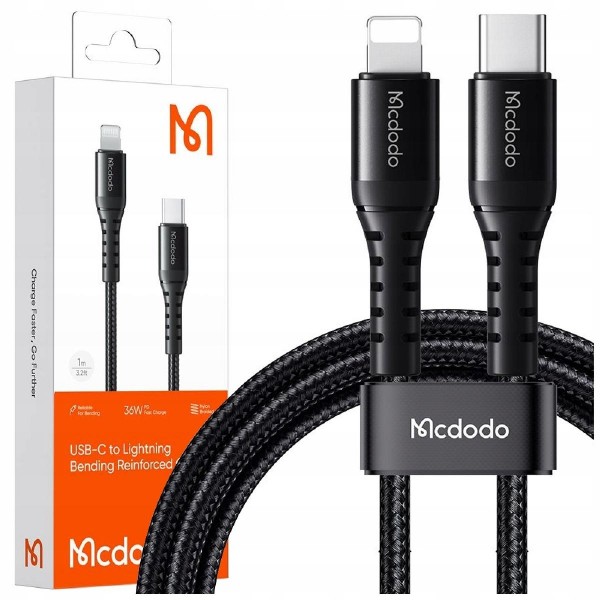 Mcdodo CA-5631 36 watt USB-C to Lightning Data Cable 1m black
