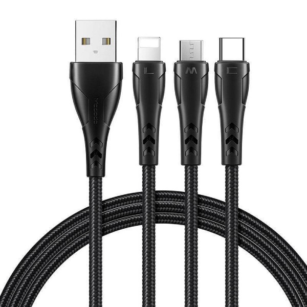 Mcdodo CA-6960 3-in-1 USB-A to Lightning, Micro, Type-C Data Cable  1.2m