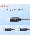 Mcdodo CA-0350 240 watt USB-C to C Cable with Dynamic Charging LED 1.2m black