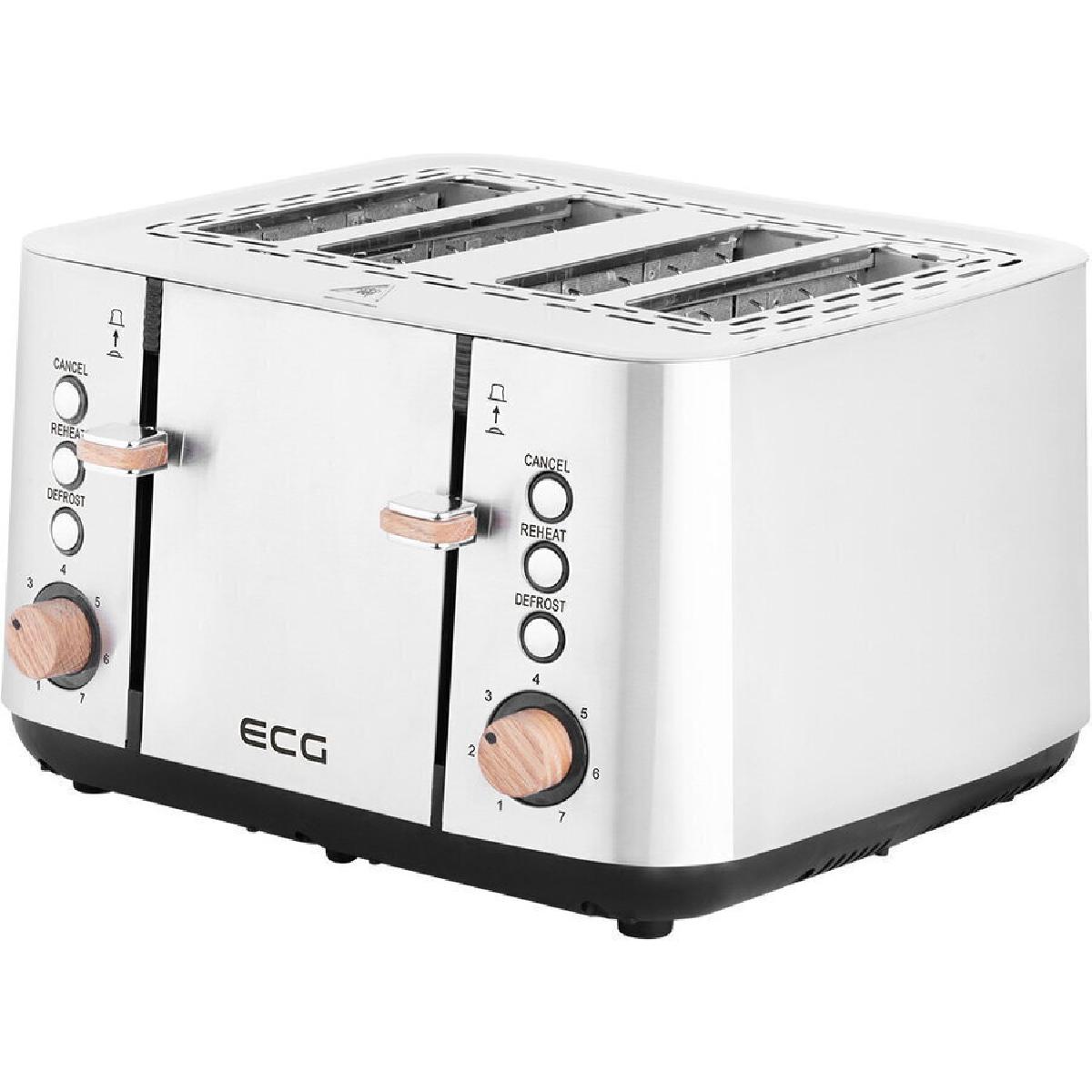 ECG ST4767 Timber Φρυγανιέρα 4 Θέσεων 1850 watt Inox