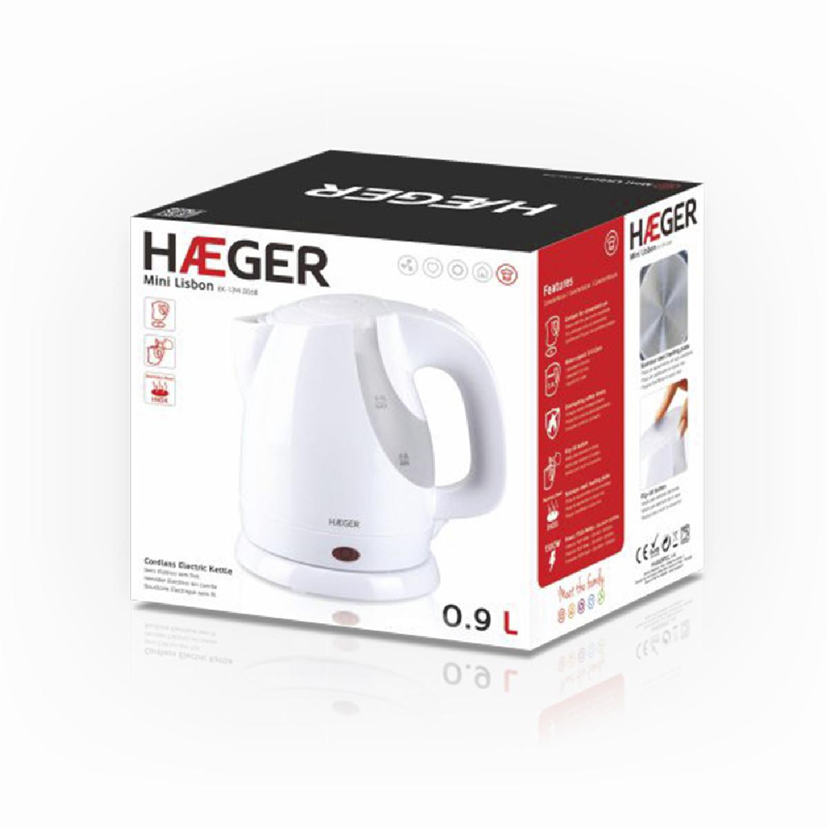 Haeger Mini Lisbon EK-13W.006B Βραστήρας 0.9 lt 1300 watt white