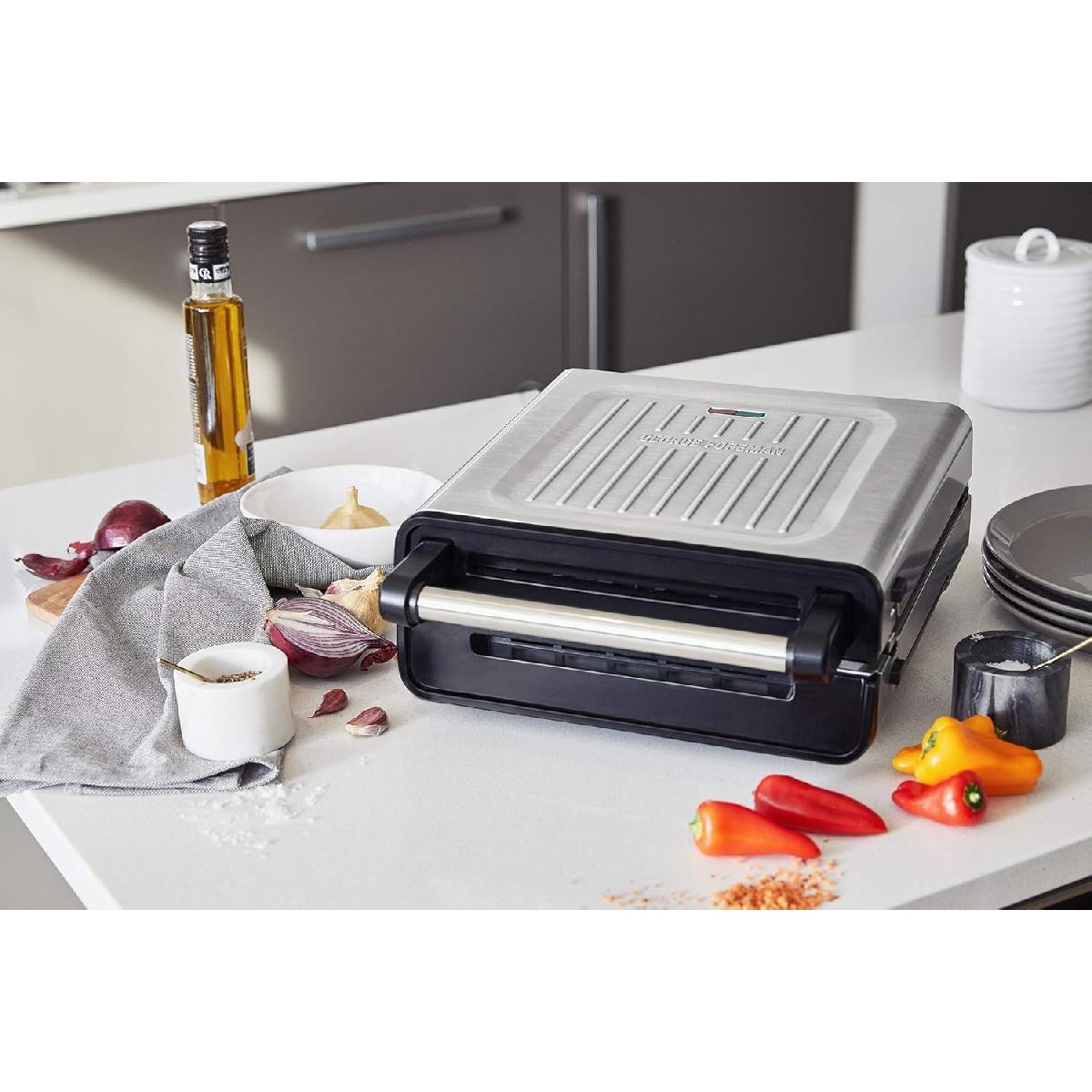 George Foreman smokeless grill medium & toaster  (28000-56)