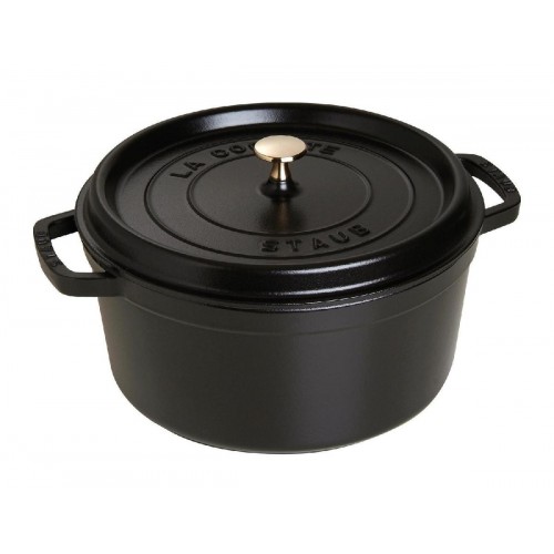 Staub La Cocotte Round Κατσαρόλα από Μαντέμι 18cm 1.7 lt για όλες τις εστίες black (40509-485-0)