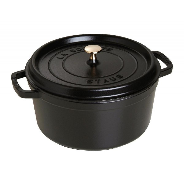 Staub La Cocotte Round Κατσαρόλα από Μαντέμι 18cm 1.7 lt για όλες τις εστίες black (40509-485-0)
