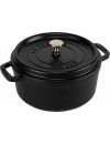 Staub La Cocotte Round Κατσαρόλα από Μαντέμι 24cm 3.8 lt για όλες τις εστίες black (40500-241-0)