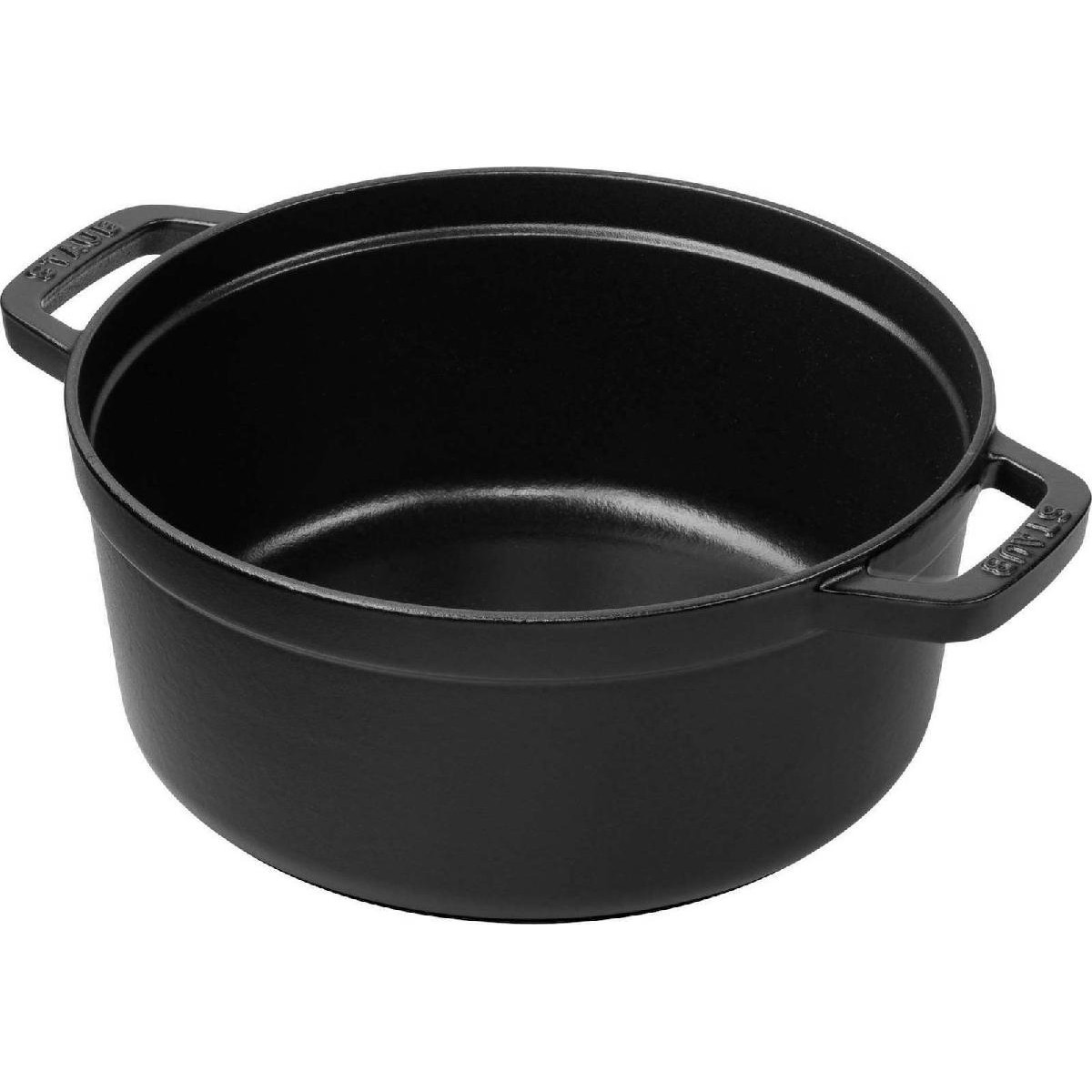 Staub La Cocotte Round Κατσαρόλα από Μαντέμι 24cm 3.8 lt για όλες τις εστίες black (40500-241-0)