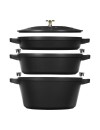 Staub Stackable Set 3 τμχ με cocotte, braiser & τηγάνι από Μαντέμι 24cm black (40508-386-0)