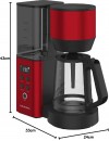 Grundig KM 8440 Καφετιέρα Φίλτρου 1.25L 1150 watt με Προγραμματισμό & LCD Οθόνη red black