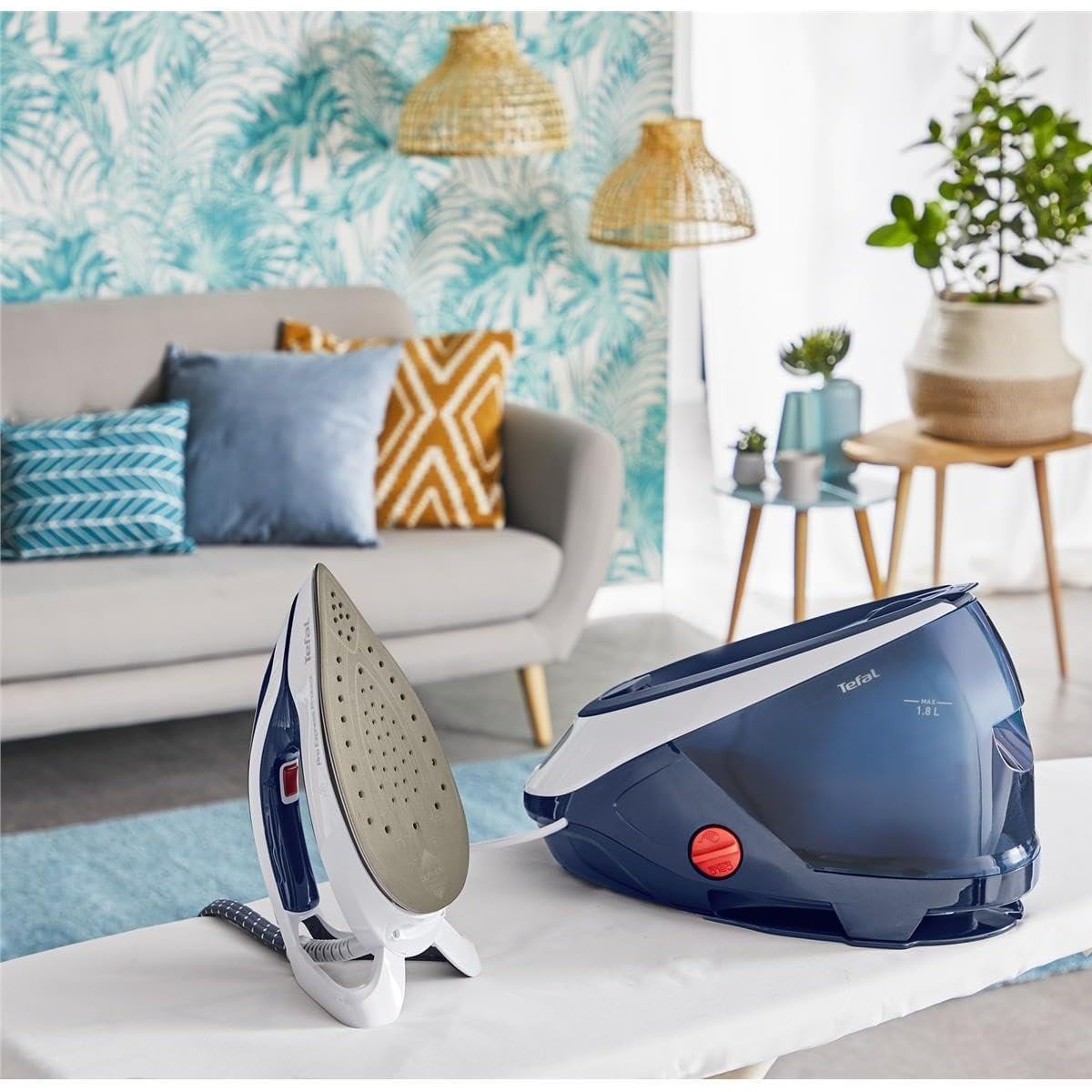 Tefal GV9221 Pro Express Protect Σύστημα Σιδερώματος 2600 watt 7.6 bar blue whita