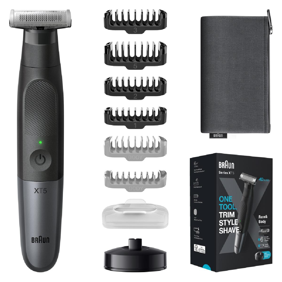 Braun Series XT5 Face & Body, Beard Trimmer & Body Groomer XT5300 Grey