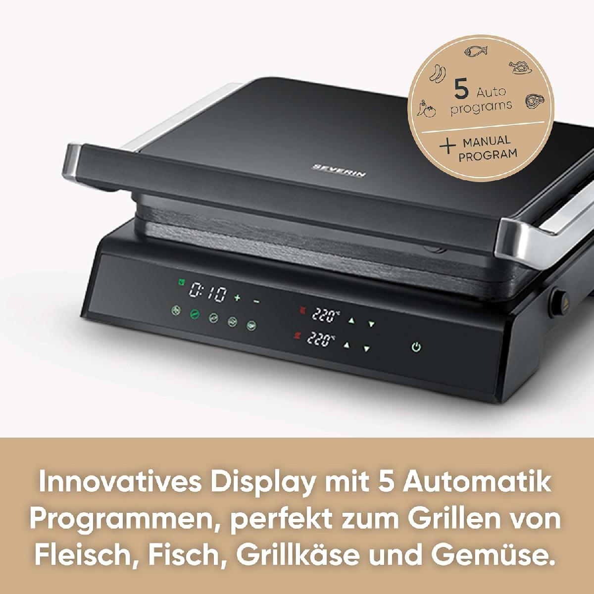 SEVERIN KG2399 SEVINI Comfort Ψηφιακή Τοστιέρα Γκριλιέρα 2000 watt black