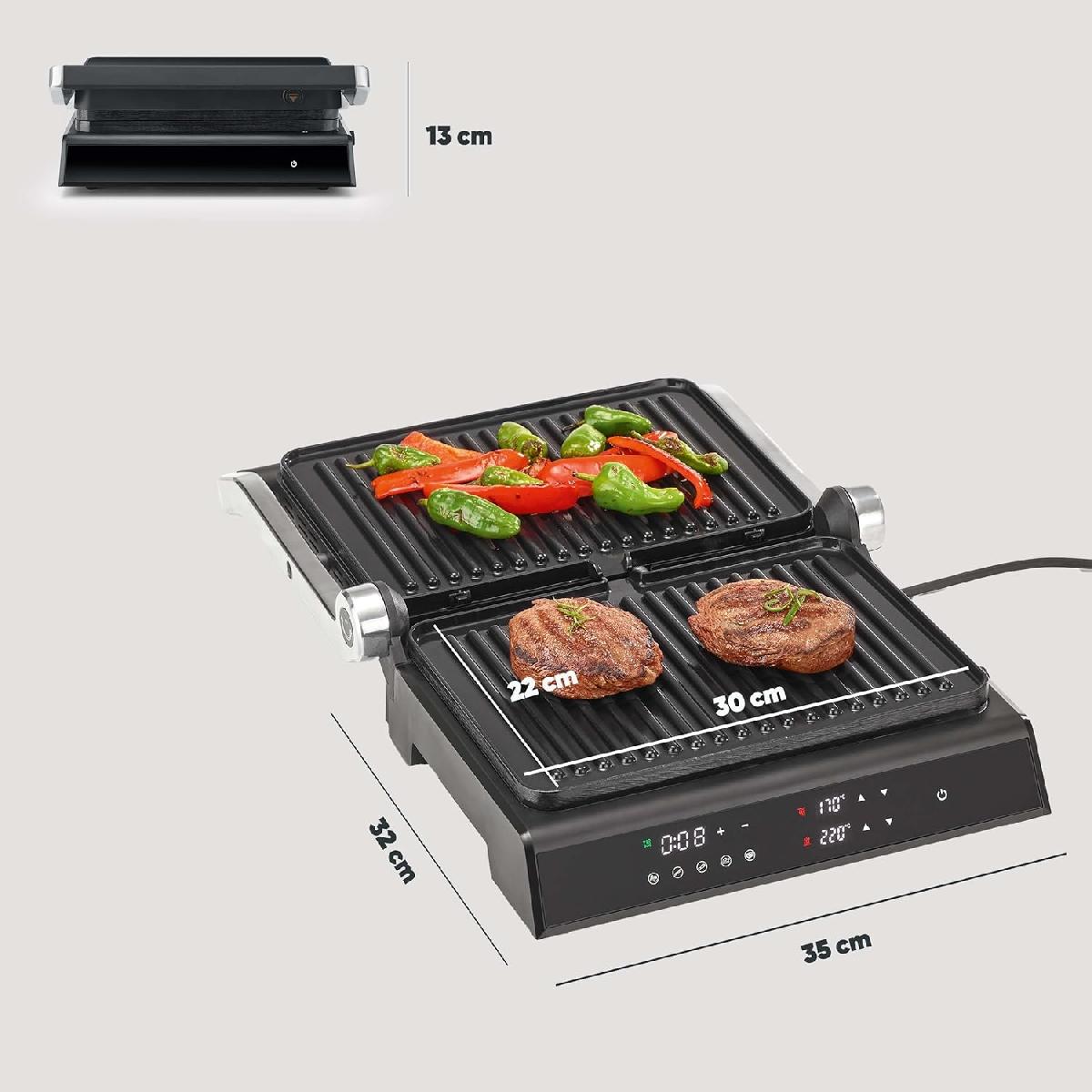 SEVERIN KG2399 SEVINI Comfort Ψηφιακή Τοστιέρα Γκριλιέρα 2000 watt black
