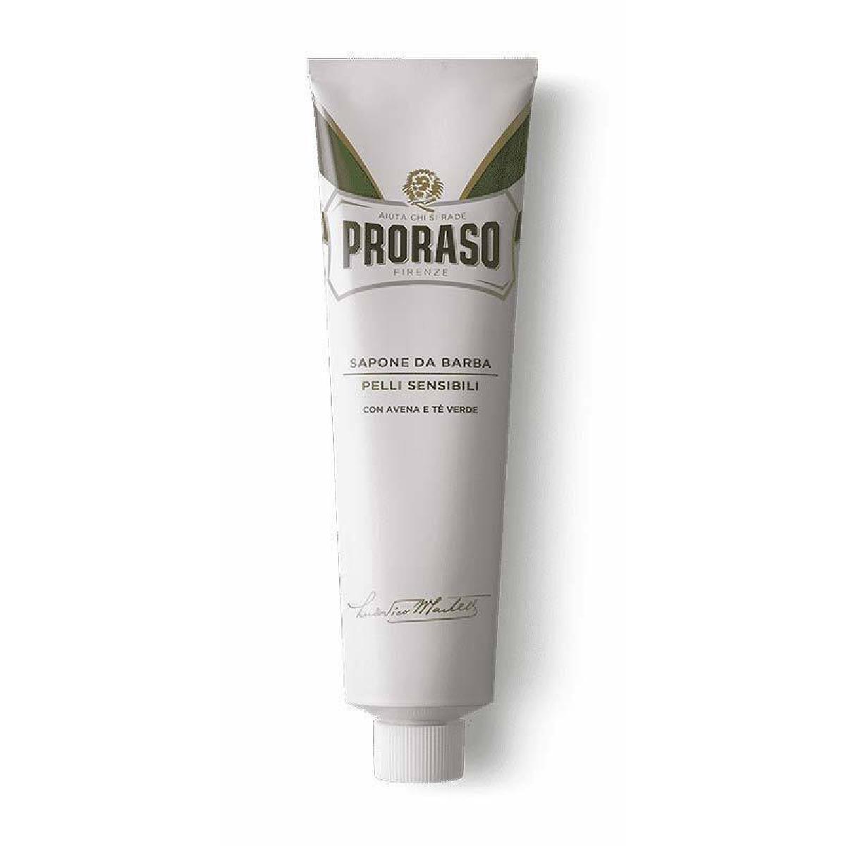 Proraso White Shaving Soap In Tube με Πράσινο Τσάι & Βρώμη 150ml