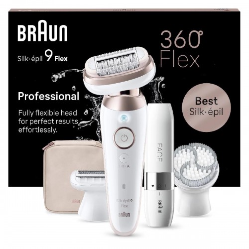 Braun Silk-epil Series 9 Flex SES9-360 3D Αποτριχωτική Μηχανή white rose gpld
