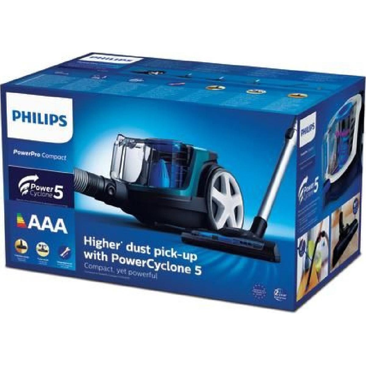 Philips PowerPro Compact FC 9334/09  Ηλεκτρική Σκούπα 900 watt με Κάδο black