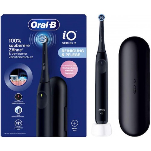Oral-B iO Series 2 Ηλεκτρική Οδοντόβουρτσα black & Θήκη Ταξιδίου (615266)