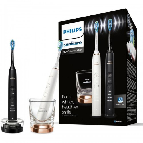 Philips HX9914/57 Sonicare DiamondClean 9000 Ηλεκτρικές Οδοντόβουρτσες 2 τμχ Black & White