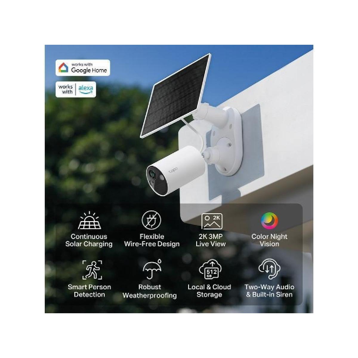 TP-Link Tapo C410 KIT Ver 2.20 IP Κάμερα Ασφαλείας 4MP 2K Wi-Fi με Ηλιακό Πάνελ για Εξωτερικό Χώρο