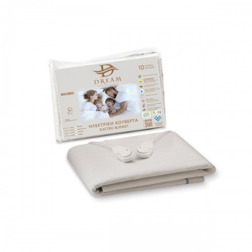 Dream Moudros 920006 Διπλό Ηλεκτρικό Υπόστρωμα Λευκό 2x60W 140x155cm (Ελληνικής Κατασκευής-10ετή εγγύηση)
