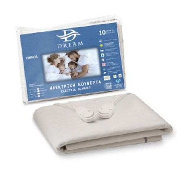 Dream Limnos 920002 Διπλό Ηλεκτρικό Υπόστρωμα Λευκό 2x60 watt 140x155 (Ελληνικής Κατασκευής-10ετή εγγύηση)