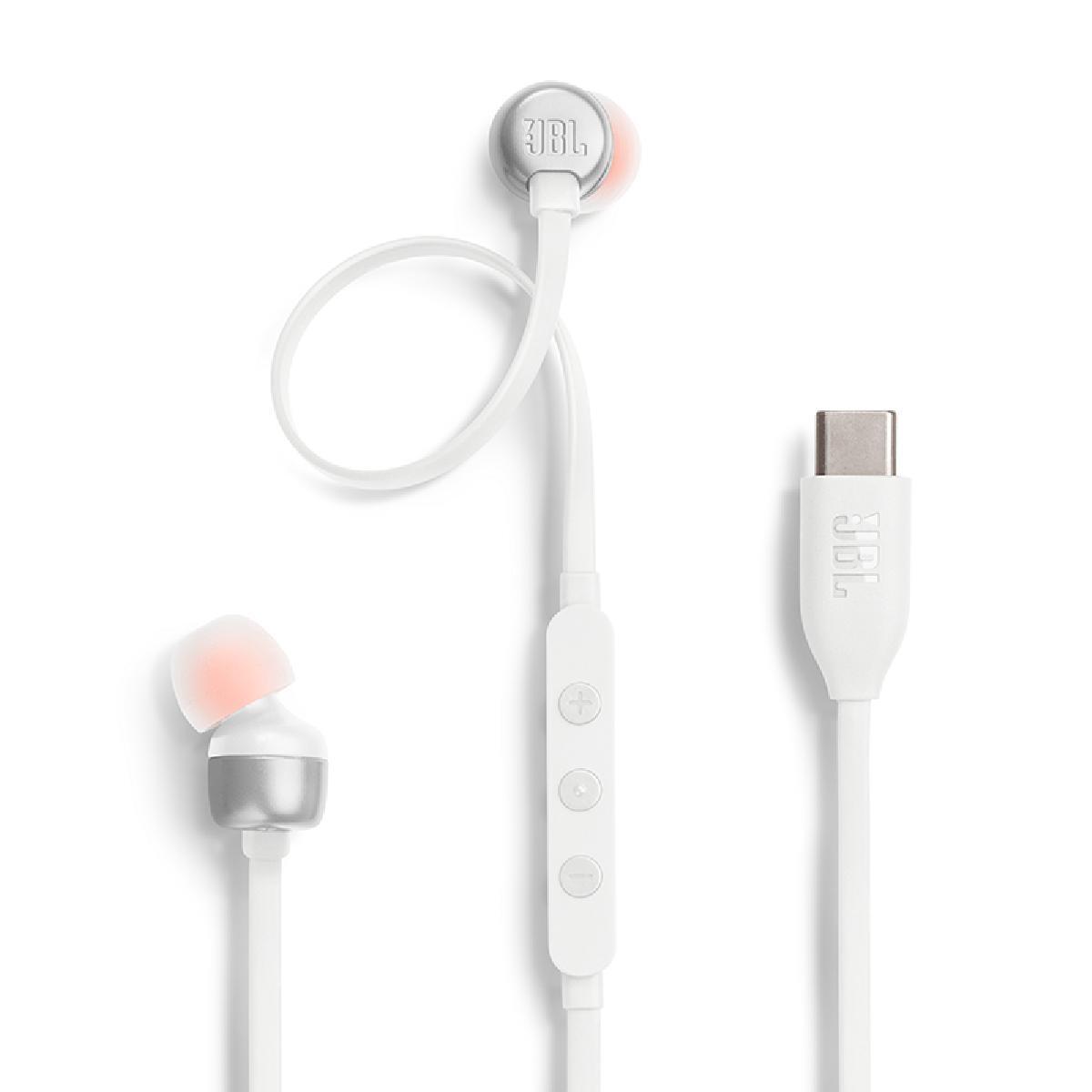 JBL Tune 310C In-ear Handsfree Ακουστικά με Βύσμα USB-C Λευκό