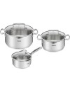 Tefal Duetto+ G719S655 Σετ Κατσαρολών 6τμχ Ανοξείδωτες με Γυάλινα Καπάκια