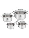 Tefal Duetto+ G719S735 Σετ Κατσαρολών 7τμχ Ανοξείδωτες με Γυάλινα Καπάκια